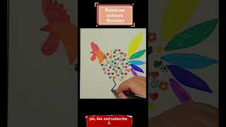 Rooster rainbow colors easy drawingrooster easydrawing drawing diy howto art rainbow colors [upl. by Llednav]