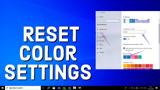 How to Reset Color Settings in Windows 10 [upl. by Lydnek]