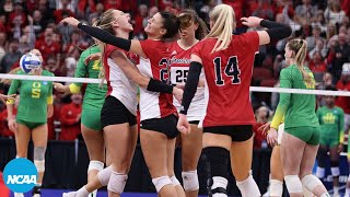 4th set comeback full 5th set from LouisvilleOregon NCAA volleyball regional finals [upl. by Annaegroeg]