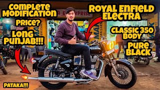 Pataka BS3 Royal Enfield Electra with Pure Black Classic 350 Body Modification  Long Punjab MxK [upl. by Socem]