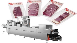 Meat Thermoforming Vacuum Skin Packaging Machine SKINPACK VSP thermoformingmachine meatpacking [upl. by Austen]