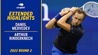 Daniil Medvedev vs Arthur Rinderknech Extended Highlights  2022 US Open Round 2 [upl. by Eicaj]