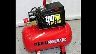 Harbor Freight Central Pneumatic 3 Gallon Air Compressor REVIEW [upl. by Nirat]