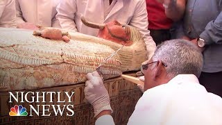 Egypt Opens Ancient Coffins To Find Perfectly Preserved Mummies  NBC Nightly News [upl. by Riggs]