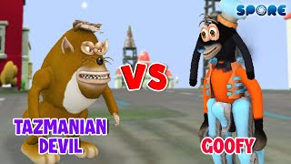 Tasmanian Devil vs Goofy  Cartoon FaceOff S5E10  SPORE [upl. by Mik]