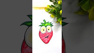 easy kids drawing 🍓 shorts funny comedy fun food fruit foryou kids drawingtrendingartyt [upl. by Llertac510]