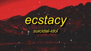 SUICIDALIDOL  ecstacy slowedtiktok version Lyrics  sticking out your tongue for the picture [upl. by Olrak]