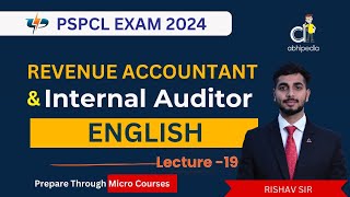 PSPCL Exam 2024  RA  IA  English  Lecture 19  Micro course  by abhipedia [upl. by Atiniv]