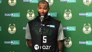 DeMarcus Cousins First Milwaukee Bucks Press Conference  113021 [upl. by Airamesor]