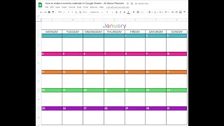 How to make a monthly calendar printable in Google Sheets [upl. by Robbyn402]