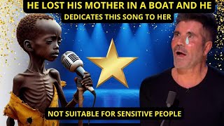 No one could hold back tears boy shakes up got Talent 2024 WITH song to his mother lost ina boat agt [upl. by Llyrrad604]