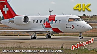 Bombardier Challenger 650 HBJWB Swiss Air Ambulance Valencia [upl. by Adalheid]