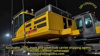 Excavators OOG shipment trucks etc break bulk flat rack shipping agent in China [upl. by Troc]