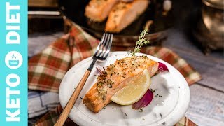 PanFried Salmon with Garlicky Ghee Sauce [upl. by Nosbig]