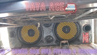 10 inch tower box full fitting amp sound testing in TATA ace passengervani electronics yellandu [upl. by Hanson]