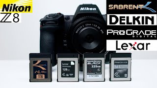 Nikon Z8 BEST CF Express Card type B Review Delkin Prograde Sabrent Rocket CFX Lexar Professional [upl. by Aikemehs276]