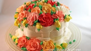 Basketweave Flower Cake for Beginners [upl. by Orecic]