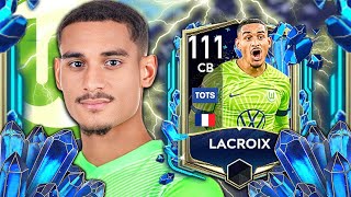 IS HE THE BEST CB TEAM OF THE SEASON PLAYER MAXENCE LACROIX 111 OVR REVIEW  FIFA MOBILE 23 [upl. by Tsirc]