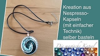 DIYHalskette aus Kaffeekapseln  Kapsel Schmuck Anleitung  die magische Kaffee Kapsel [upl. by Ailegra]