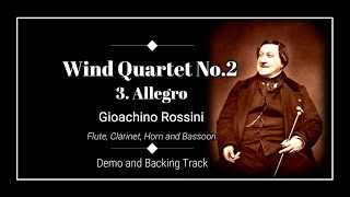 3 Allegro  Wind Quartet No2  Gioachino Rossini  Demo amp Backing Track [upl. by Alyahs]