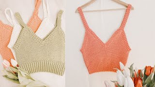 How to Crochet a Halter Crop Top with Pineapple Motif [upl. by Anoif]