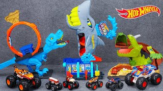 Hot Wheels Unboxing Review  Hot Wheels City Ultra Shark Car Wash  TRex Chomp Down Playset  ASMR [upl. by Ardnasal]