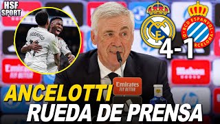 Rueda de prensa CARLO ANCELOTTI post partido REAL MADRID 4 ESPANYOL 1 [upl. by Annawoj]