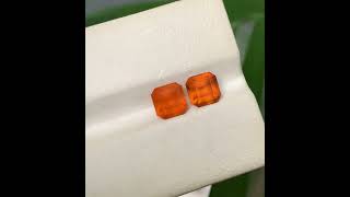 285 Carats Natural Hessonite Garnet Pair Hessonite Earring Pair Asscer Cut [upl. by Ynnej733]