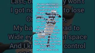 Bad habits lyricsedsheeranytshorts shortslyricvideo [upl. by Ellerrehs]