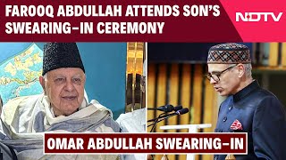 Omar Abdullah Jammu Kashmir  Farooq Abdullah Attends Omar Abdullah’s SwearingIn Ceremony [upl. by Htenywg240]