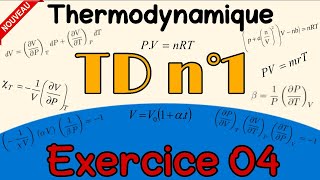 Exercice 04  TD 1  Thermodynamique  Gaz parfait  Gaz réel  Equations d’état  S1  SMPC [upl. by Nosned64]