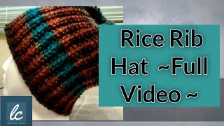 LOOM KNIT HAT  Brimless Rice Rib Stitch Beanie [upl. by Nonrev]