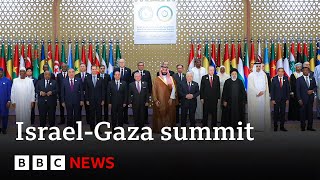 IsraelGaza war summit in Saudi Arabia  BBC News [upl. by Eetnod]