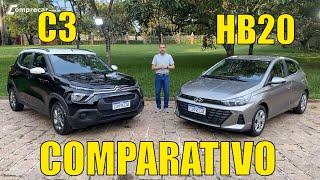 Comparativo Hyundai HB20 X Citroën C3  Qual 10 de entrada é melhor [upl. by Uriisa]