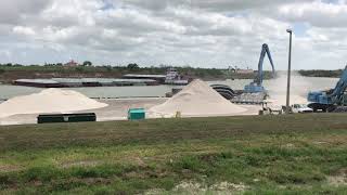 Frac Sand Unloaded From Barges VictoriaTX [upl. by Ydoc454]