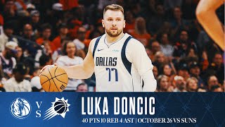 Luka Dončić 40 Points Highlights vs Suns  October 26 2024 [upl. by Nytsuj]