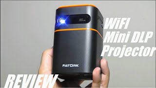 REVIEW FATORK Mini DLP Pico Portable Projector Pocket Monster D042 [upl. by Marlie]