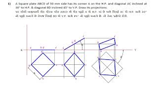 Projections of plane  Engineering  Drawing Problem 1amp6 [upl. by Fabrianne250]