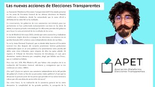 Las nuevas acciones de Elecciones Transparentes 17 Septiembre 2022 [upl. by Ecnaiva]