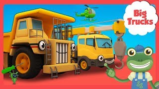 George the GIANT Dump Truck and More Big Trucks for Kids  Geckos Garage [upl. by Nnayr952]