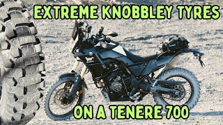 We put Metzeler MC360 full knobbly tyres on the Tenere 700 [upl. by Ikkiv]