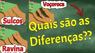 VOÇOROCA SULCOS e RAVINA entenda as DIFERENÇAS  erosão [upl. by Raff]