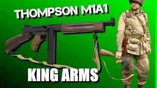 🔫 Thompson M1A1 King ArmsCybergun  AIRSOFT WW2 VIDEO REVIEW ENG SUB [upl. by Atteynod150]