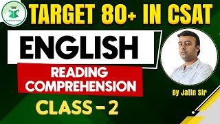 Target 80 in CSAT  English  Reading Comprehension  Class 2  Civilstap Himachal [upl. by Blus]