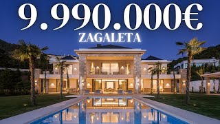 TOURING A €9990000 MEGA MANSION IN LA ZAGALETA Marbella Spain [upl. by Lalo852]