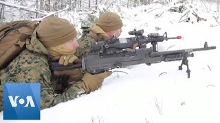 US Marines Norway Troops Conduct Drills in Arctic [upl. by Dusen]