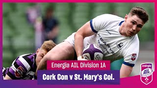 Cork Con v St Marys Col  EnergiaAIL Highlights Mens Div 1A Rd 7 [upl. by Corenda690]