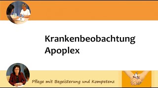 Krankenbeobachtung für die Pflege von Menschen mit Apoplex hier Hemiparese [upl. by Aloek]