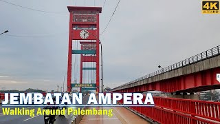 Morning walk to Jembatan Ampera Brigde Palembang❗Jembatan Sungai Musi Palembang  South Sumatera [upl. by Fabiano]