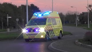 PRIMEUR amp PIEPENDE BANDEN 2x A1 Silverline Ambulance 02 137 Sneek naar verschillende meldingen [upl. by Eralc]